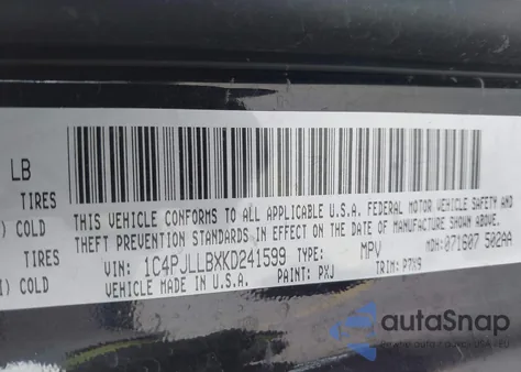 2019 Jeep Cherokee Latitude Plus Fwd from USA, damaged, VIN 1C4PJLLBXKD241599